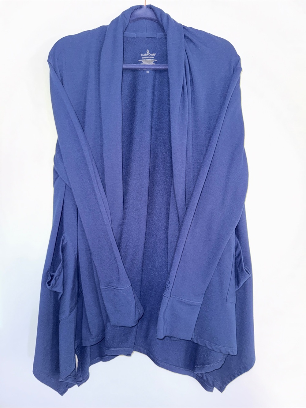 Cuddl Duds Deep Blue Open-Front Wrap Cardigan